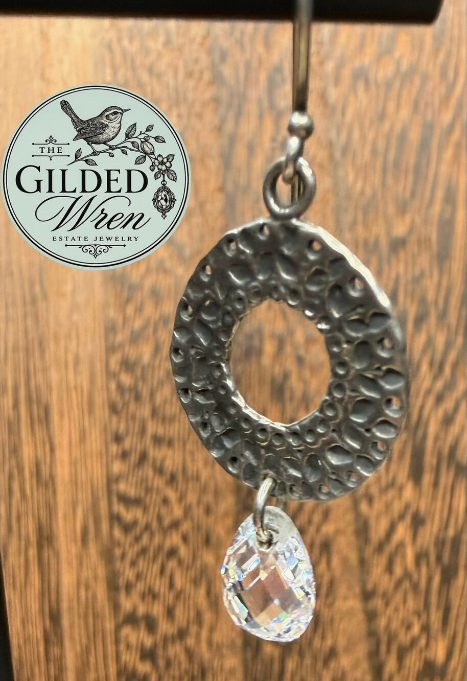 Silpada W1520 Sterling Silver CZ Teardrop Dangle Earrings Retired